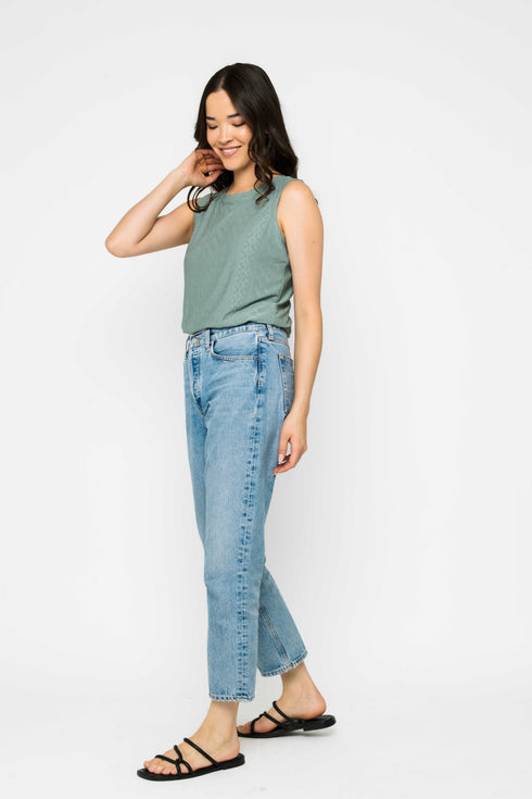 Ginny-Eyelet Gathered Tank